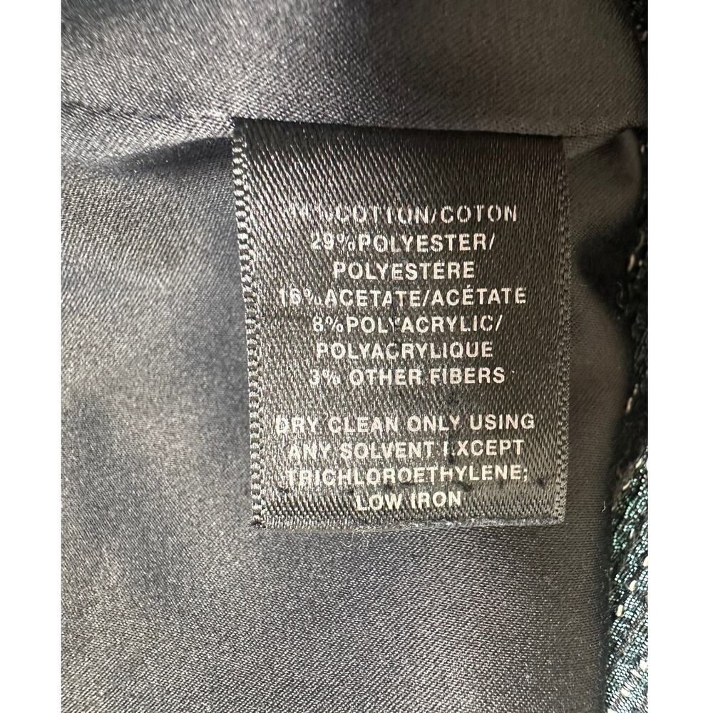 Lafayette 148 New York Tweed Blazer Teal Metallic Size 14 Runs Small - Picture 9 of 10